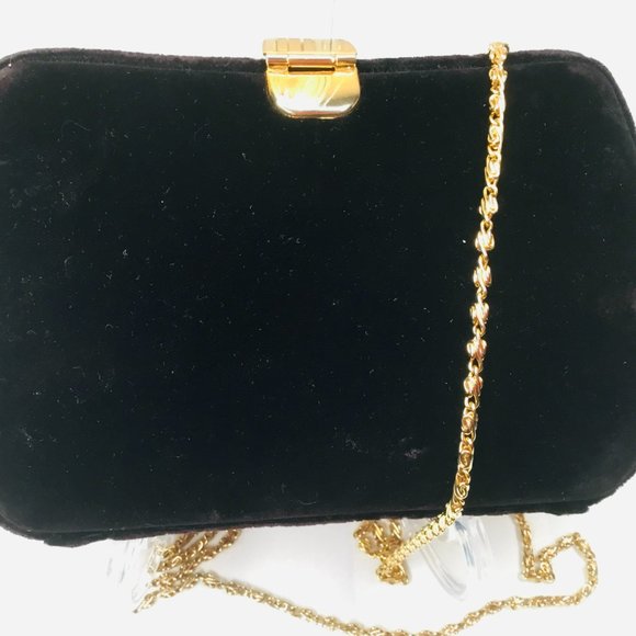 Exclusive Vintage 80s Black Velvet Farnell Clutch - Picture 6 of 10